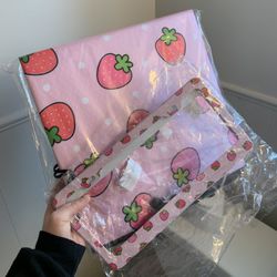 Pink Strawberry Car Windshield Cover & License Plate Cover