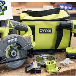 Time To Work! New Other Ryobi ONE+ 18V Circular Saw, Drill/Driver, Battery, Charger & Bag - OBO