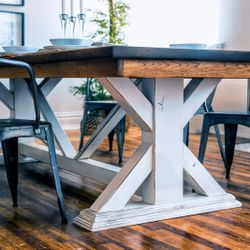 Outdoor And Indoor Farmhouse Style Dining Tables.