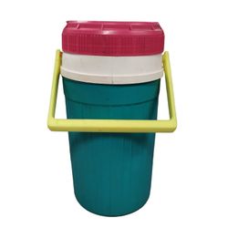  Igloo 1/2 Half Gallon Water Jug Vintage Retro Cooler Pink Yellow Teal 1992

