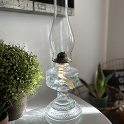 Antique Eagle Burner Glass Pedestal Kerosene Oil Lantern Stamped-Perfect Condition