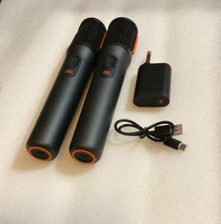 JBL = Wireless Microphone with Dual -Channel Receiver- 2 Mics, Adapter & Charger (Original)