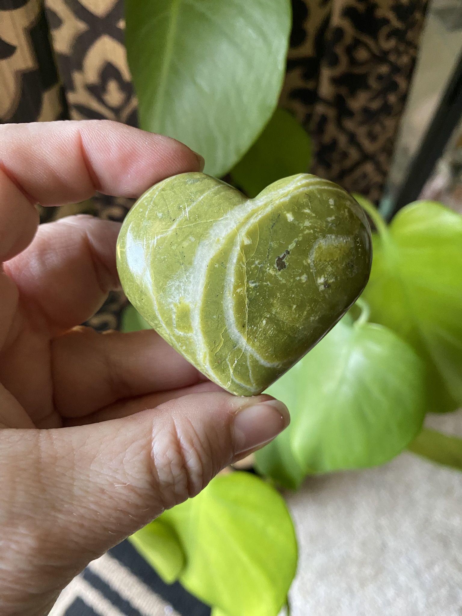 Green Opal Crystal Heart