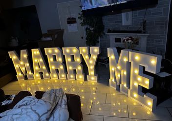 Large LED Marry Me Letters