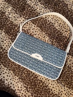 DKNY Monogram Denim Shoulder Bag