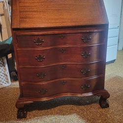 Antique Mahogany Chippendale Slant Front Desk