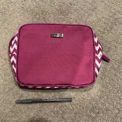 SHISEIDO Makeup Bag red pink Fuschia Cosmetic Toiletry Travel Pouch NEW