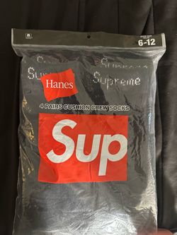 Supreme x Hanes Cushion Crew Socks 4-Pack