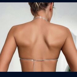 Halter Rhinestone  Crop Camisole Top