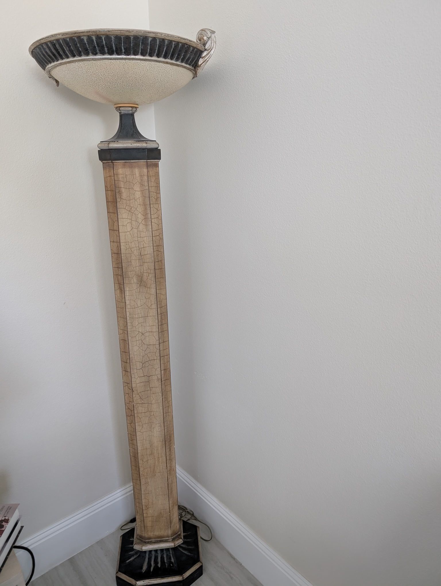 Pair of Elegant Vintage-Style Torchiere Floor Lamps – Unique Design!