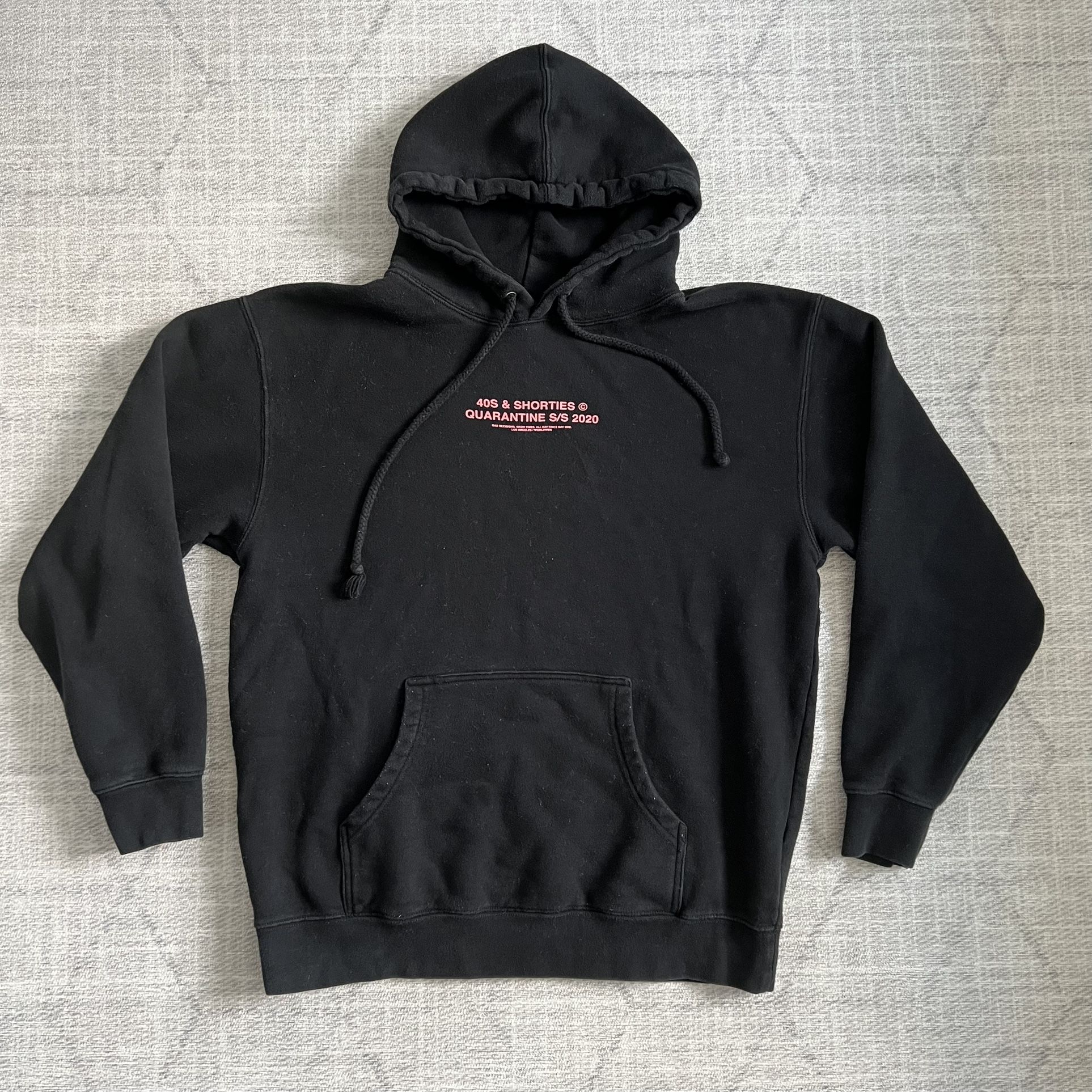 40’s & Shorties Quarantine S/S 2020 Mens Streetwear Skater Black Pullover Hoodie