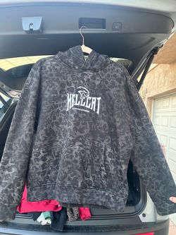 Hollister Hellcat black leopard print hoodie