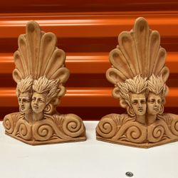 Pair of Ancient Greek Architectural Antefix, Ceramic Antafix Replica, Terracotta Roof Tile Akrokeram