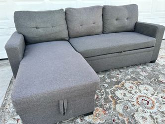 82" L-Shape Convertible Sleeper Sectional Sofa- FREE Delivery- READ Description