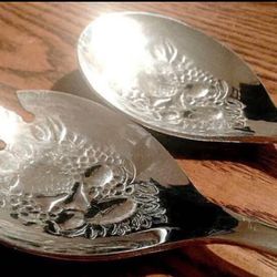 Antique shefield england silver serving spoons