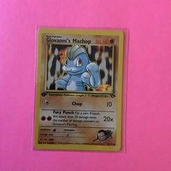 1st Edition Giovanni’s Machop 72/132 Pokemon Card from Gym Challenge 