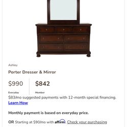 Ashley Porter dresser With Mirror 
