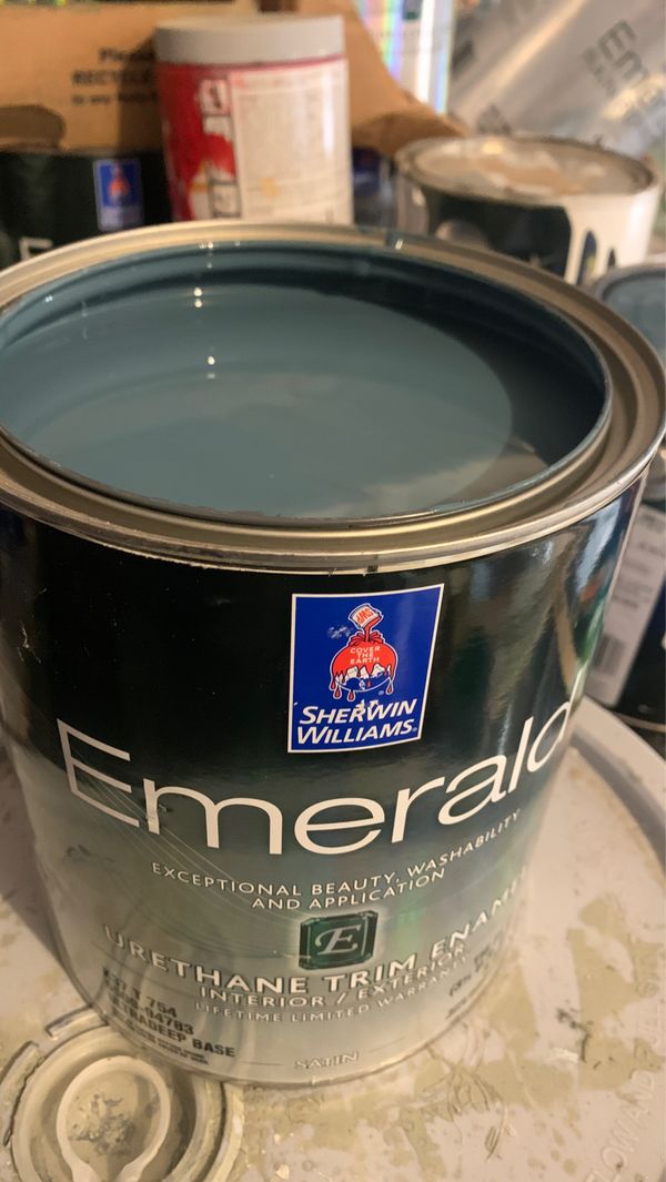 1gal Sherwin Williams Emerald Urethane Trim Enamel “T/M BLUE” for Sale
