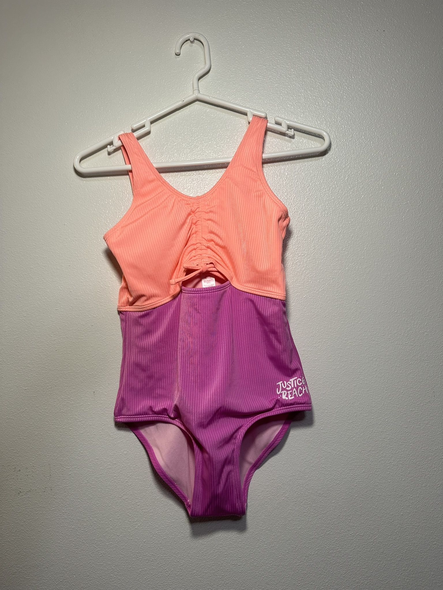 Justice Beach - Pink & Purple - Girls One Piece Swimsuit XL