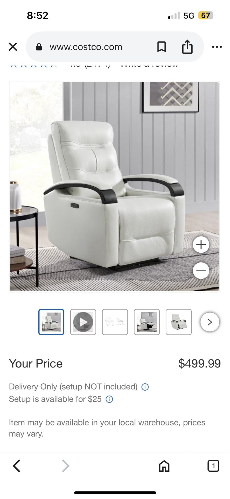 Canmore Leather Powered Reclining Chair