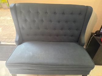 Free Navy Blue Tufted Wingback Accent Chair
