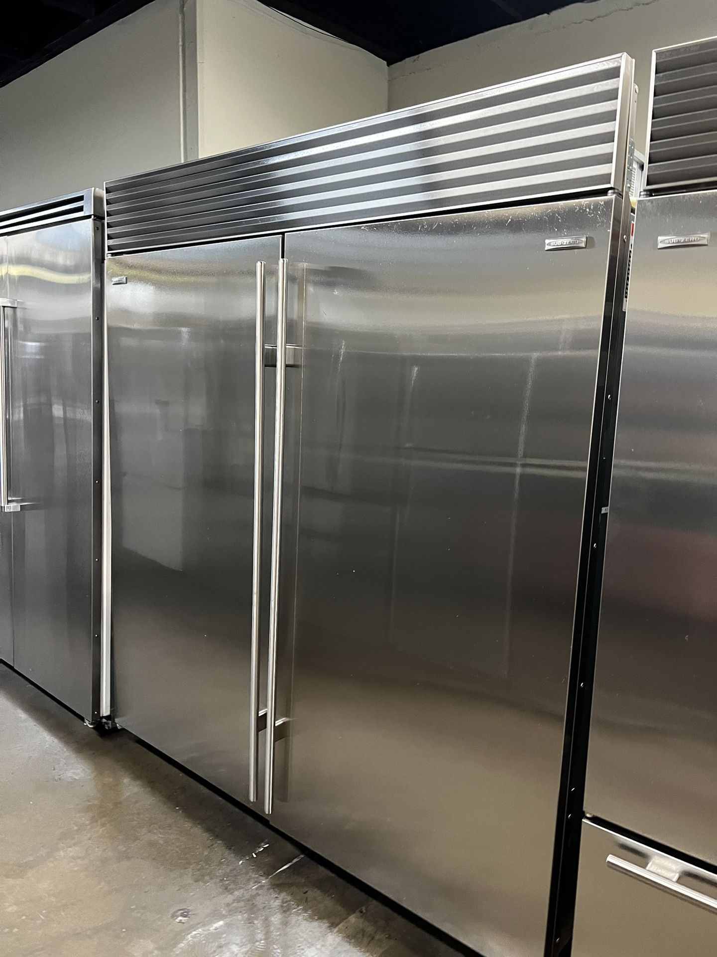SUB ZERO 72”WIDE BUILT IN STAINLESS STEEL REFRIGERATOR/ FREEZER