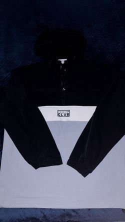 Pro Club Nylon Black & Grey Anorak Jacket Size Large