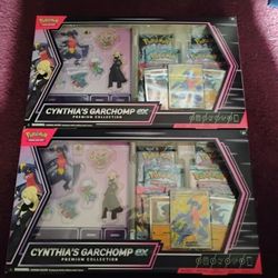 2 Pokemon Cynthia's Garchomp Ex Premium Collection Box