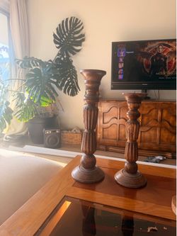 Wooden candle sticks
