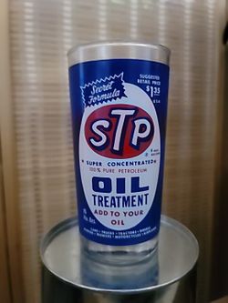 Vintage STP Oil Glass Cup