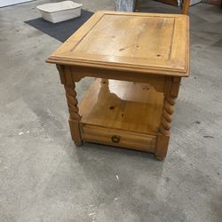 Wood Coffee Table And End Table 