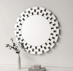 KOHROS Large Round Decorative Mirrors for Wall Decor Antique Venetian Ornate Mirror for Bedroom,Bathroom, Living Room (31.5\" Cricle)