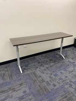 Narrow Rectangular Table with Metal Legs