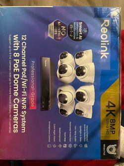 Reolink 12-Channel PoE NVR System with 8 Dome Cameras