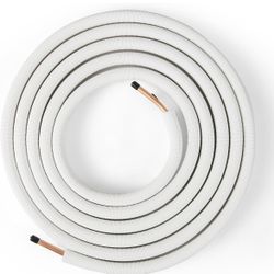 New New 25 Ft. Mini Split Line Set, 1/4”&1/2” O.D. Copper Pipes Tubing with 3-Layer Insulation Coil Line