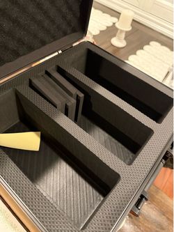 Hard Card Storage Box Carry Case, Black Plastic/Foam, Combo Lock, Handle, 3 Row