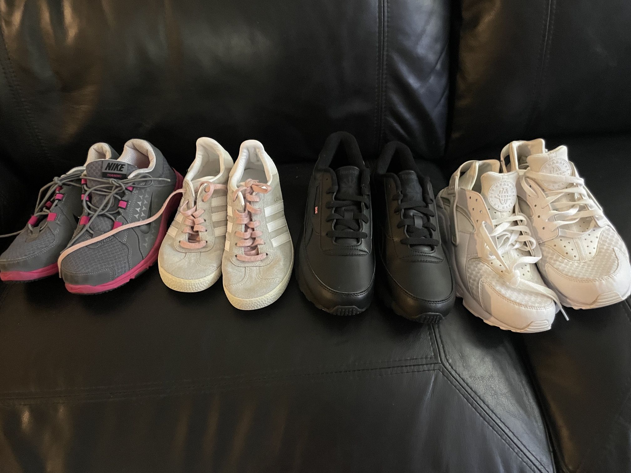 4 Pair Of Sport Sneakers 3 Pair For Women One Pair For Men   Nike Adidas And Reebok 