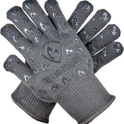 GRILL ARMOR GLOVES – Oven Gloves 932°F Extreme Heat & Cut Resistant Oven Mitts with Fingers for BBQ, Cooking, Grilling, Baking – Accessory for Smoker,