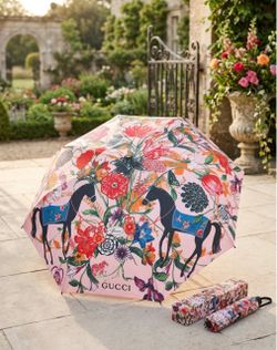 Umbrella Floral Horse new in box Rare limited edition