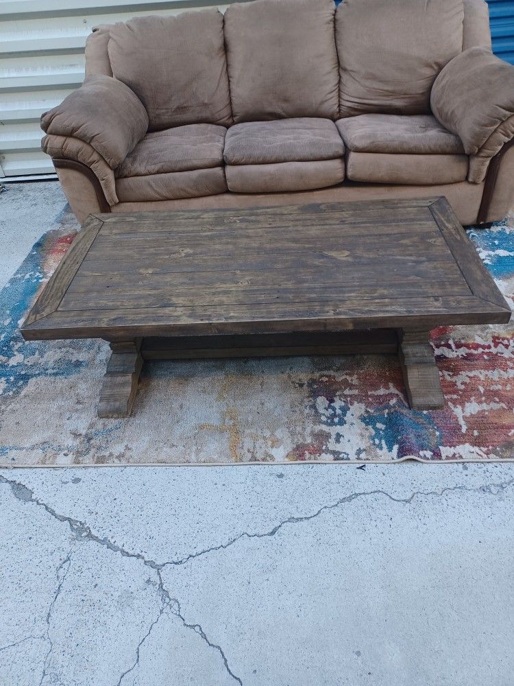 Solid pine wood caden coffee table by living spaces in new condition