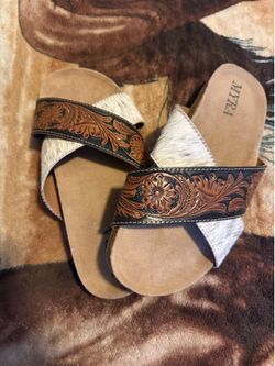 Cowhide sandals