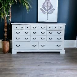 White Long Dresser - Lots Of Drawers