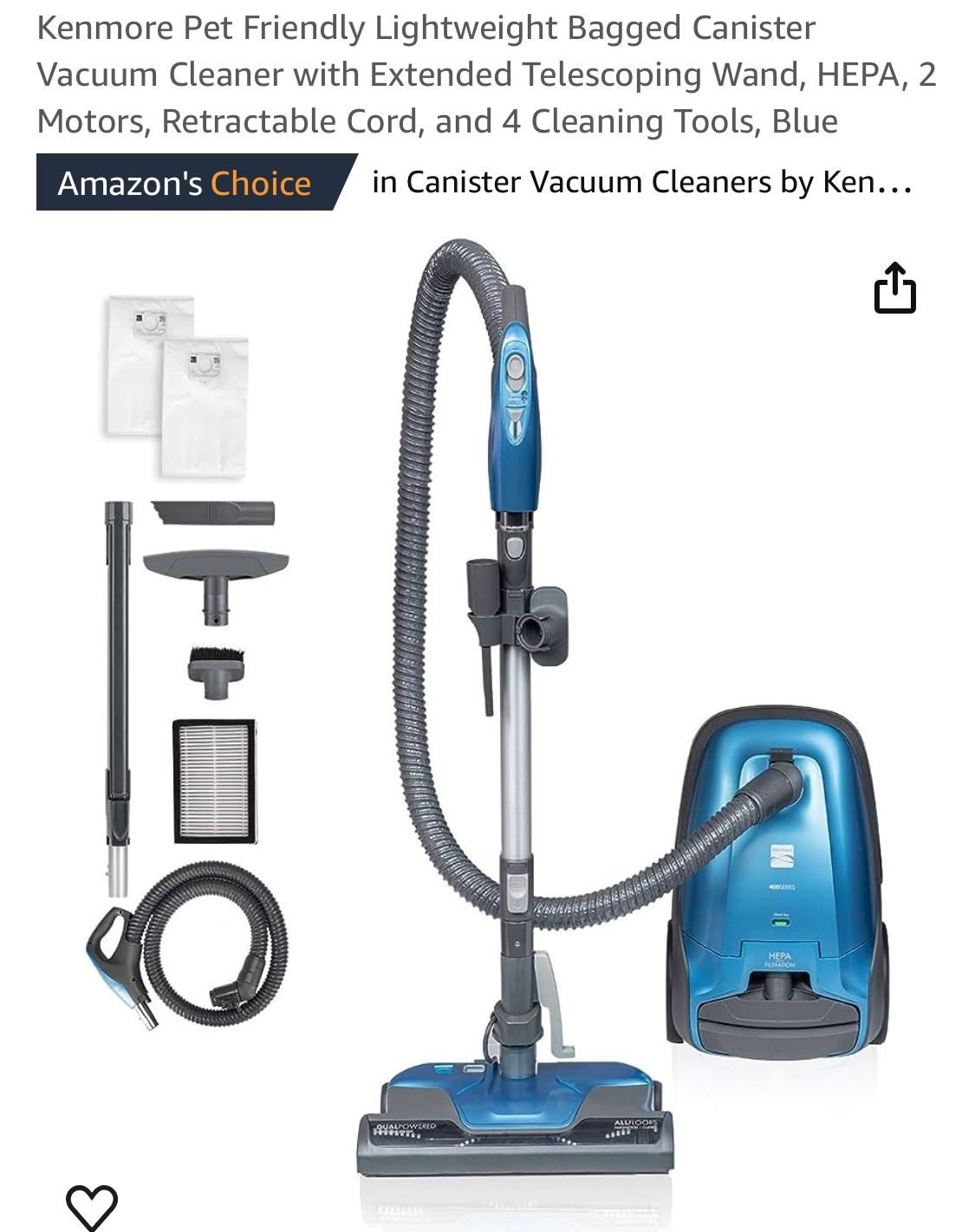 Kenmore Pet Friendly Canister Vacuum 