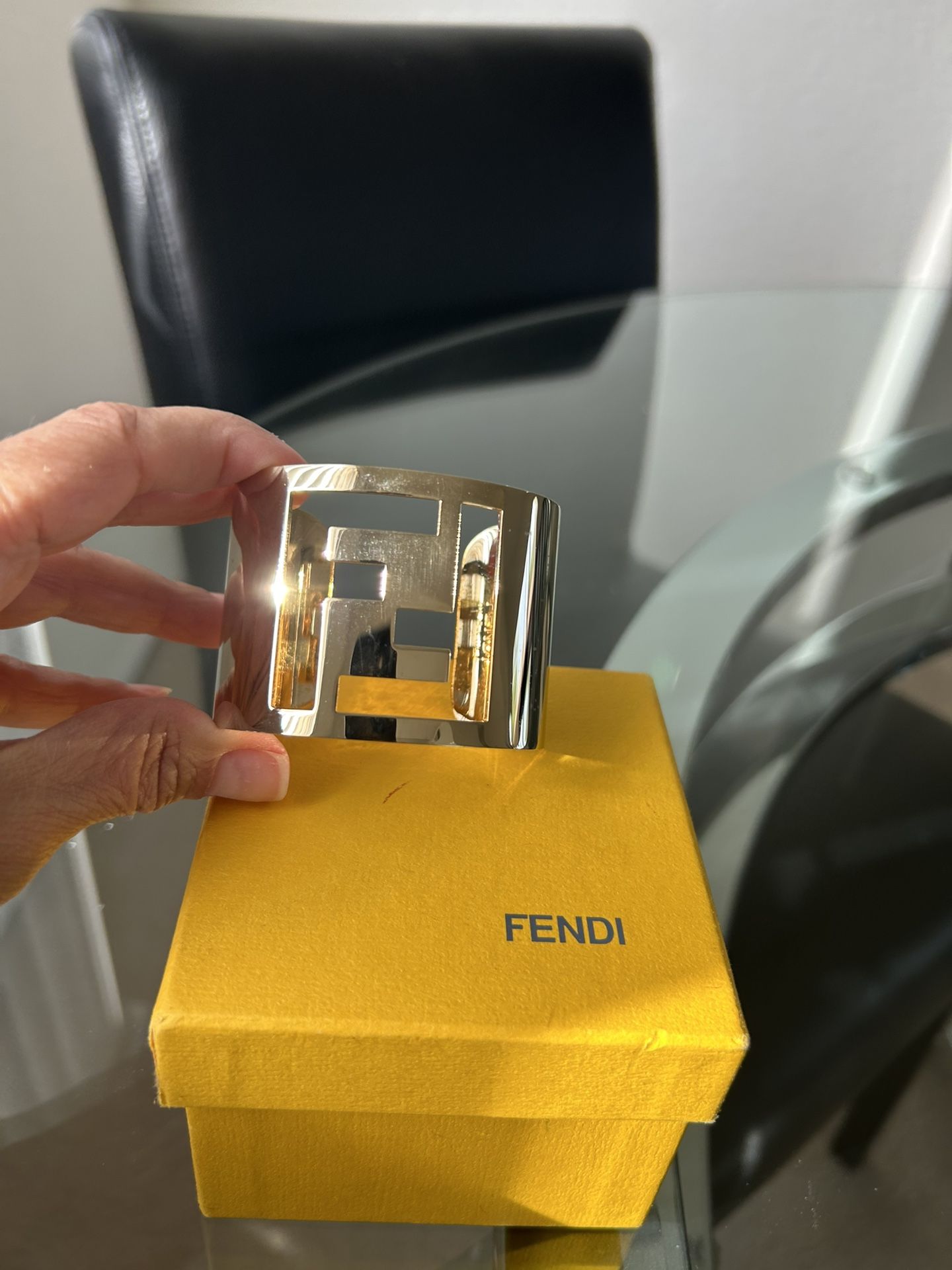 Authentic Fendi Gold Bangle Bracelet