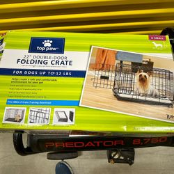 22” Double Door Folding Dog Crate
