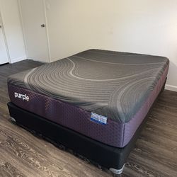 Purple Premier Queen Mattress and Foundation (Like New)