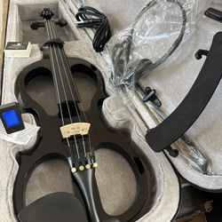 Electric Violin With New Bow, Digital Tuner, Headset, Shoulder Rest, Rosin, Extra Strings $180 Firm