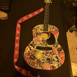 Kona Guitar (home Made Sticker Bombed)