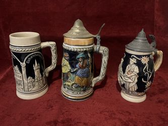 3 Vintage German Steins 