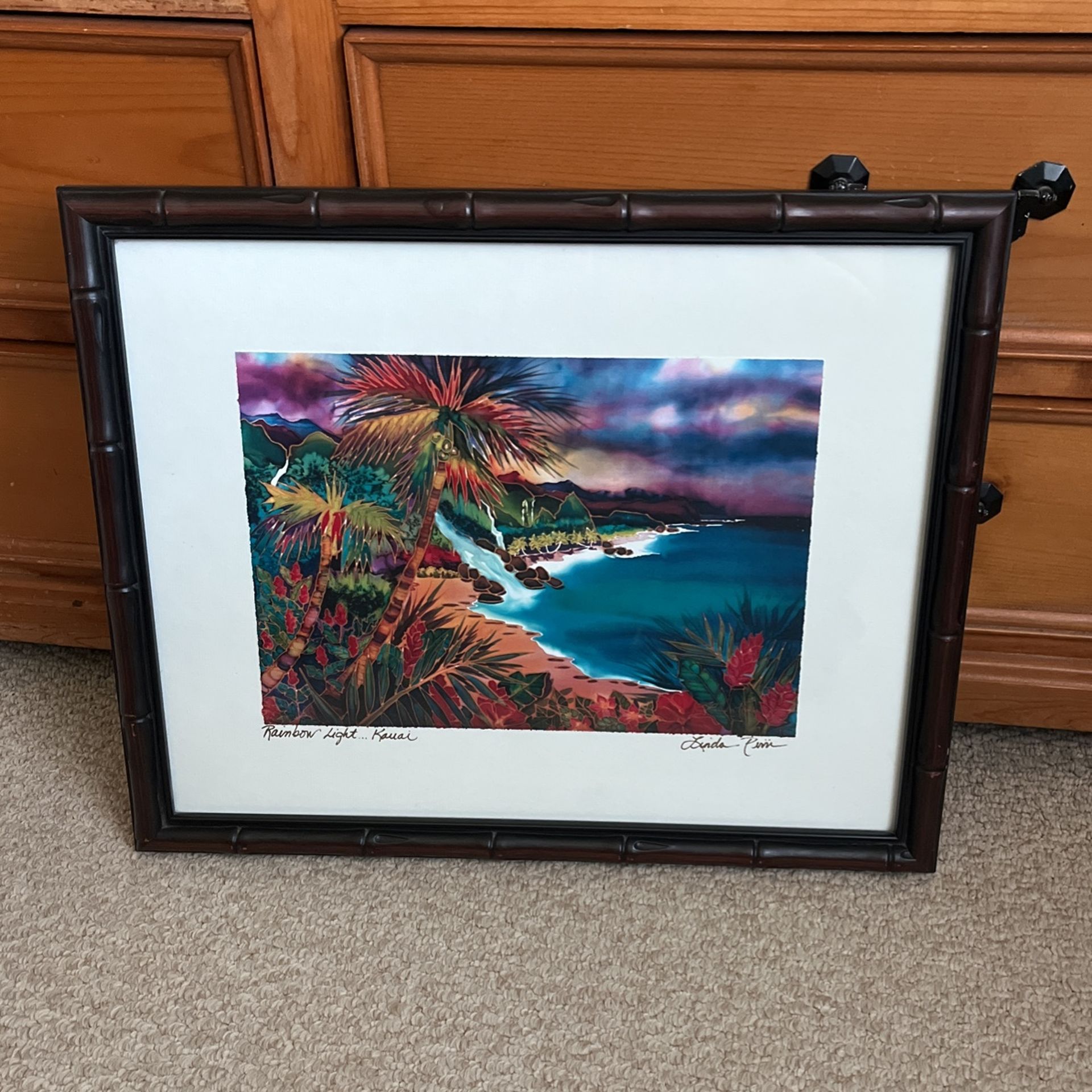 Signed Art By Linda Pirri Rainbow light Kauai